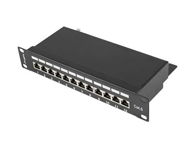 Lanberg Patch Panel 10", 12 Port 1U, Cat.6, Black