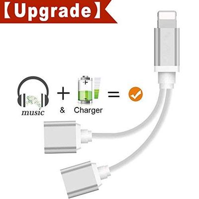 Headphones Adapter for iphone 7 Splitter 2 in 1 Adapter Compatible Charger and Listen to Music Aux Adapter Audio + Charge Headphone Jack Adaptor for iPhone 8/8Plus/XR/X/XS/XS max Support iOS 12