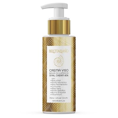 Ekologisk ansiktskräm med snigelslim 80% — fuktgivande, regenererande och ljusare — multifunktionell anti-aging-behandling för defekter och discromi — naturlig och lätt