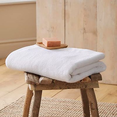 Drift Home Premium - 600GSM White Bath Towel (90 x 150cm) - Soft & Absorbent - Sustainable Cotton (BCI) - Recycled Bottles - Bath Sheet/Gym/Guest Towel