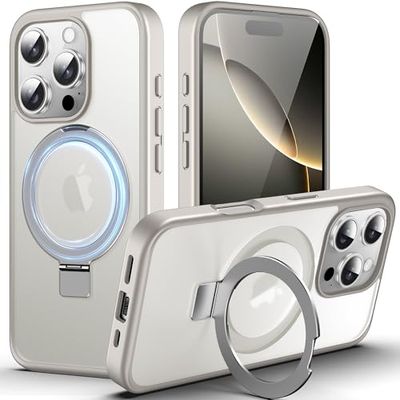 DASFOND Ontworpen voor iPhone 16 Pro Hoesje met Mag-Safe, 12 FT militair schokbestendig, 20 W veilig en snel opladen, doorschijnend, mat, dun, fluweelachtig gevoel, magnetische standaard iPhone 16 Pro