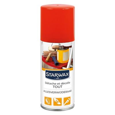 STARWAX - Spray Détachant et Décolle Tout - Elimine les colles et taches tenaces - Idéal avant Lessive - Usage sur Textiles, Cuir, Bois, PVC, Métal - Parfum Orange - Fabrication Française - 100ml