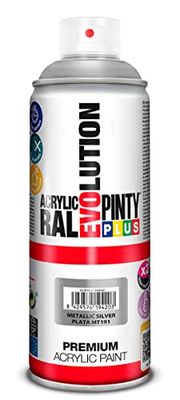 Pinty Plus Evolution, Esmalte acrílico, Plateado (Metallic Silver), 400 ml