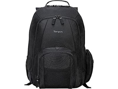 Targus Groove Professional Business Laptop Backpack with Padded Compartment, Durable PVC Resistant Material, Front and Side Pouch Pockets, Protective Sleeve fits for 17-Inch Laptop, Black (CVR617)