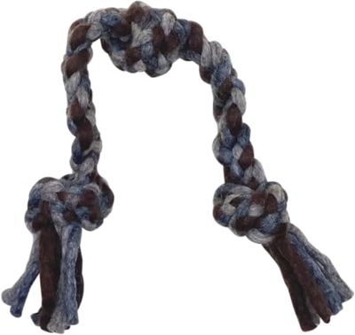 Dharma Dog Karma Cat, Jouet à Tirer Corde Nouée Résistante, 38 cm, Couleur Naturelle/Gris, pour Chien, Jouet interactif pour Chien Chiots, pour Rapporter et Tirer