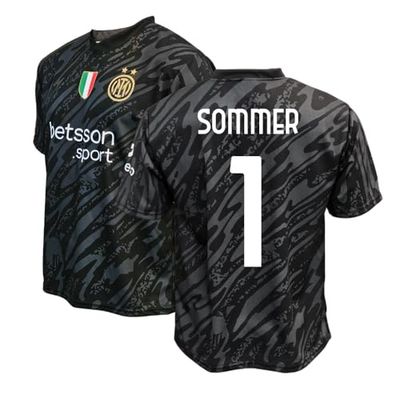Inter - Maillot Home 2024/2025 Personnalisable avec nom et numéro, réplique Officielle, Bleu, Noir, 100% Polyester, Adulte et Enfant. Idéal pour Tous Les Fans Nerazzurri