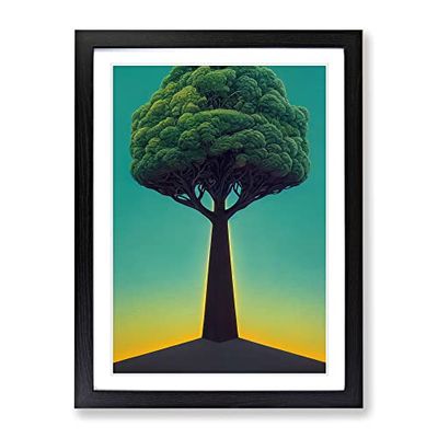 Awesome Tree No.2 Framed Print for Living Room Bedroom Home Office Décor, Wall Art Picture Ready to Hang, Black A4 Frame (34 x 25 cm)