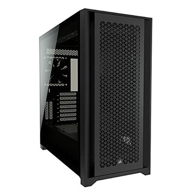 Corsair 5000D Luchtstroom Gehard Glas Midden-Toren ATX Geval (Hoge Luchtstroom Voorpaneel, Corsair RapidRoute Kabelmanagement Systeem, Twee Inbegrepen 120mm Ventilatoren) Zwart