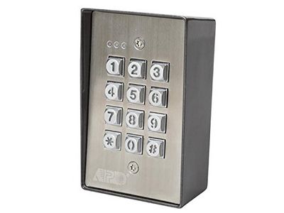 EtiamPro Teclado codificado, com teclas metálicas iluminadas, resistente à Intemperie, saídas de relé duplas, design antivandálico, adequado para uso exterior, adequado para instalação na parede ou
