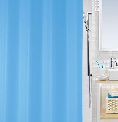 Spirella Bio Collection 180 x 200 100 Percent Polyester Textile Shower Curtain, Blue