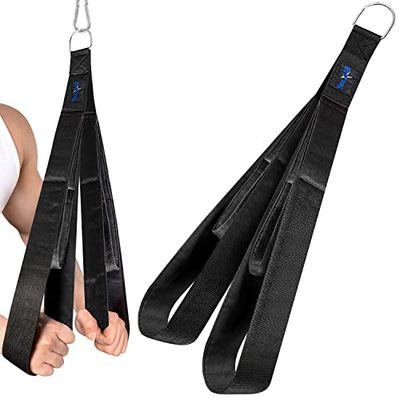 Yes4All Tricep Rem kabelfäste 56 cm och 74 cm för olika övningar, brett rörelseomfång/bärbar kabel klämfäste med stor D-ring, robust bröllopsmaterial