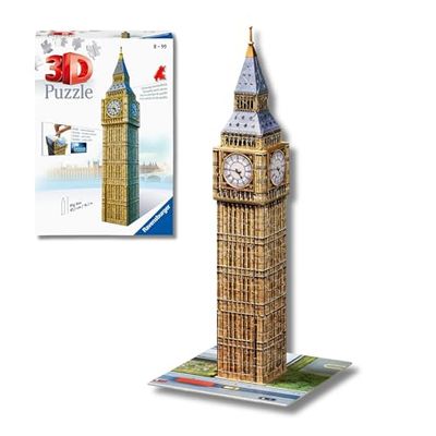 Ravensburger - Puzzle 3D para adultos Big Ben | Puzzle 3D para adultos e crianças com 8 anos ou mais, casacos para montar de 216 peças | presentes para crianças 8 anos ou mais