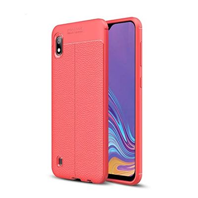 Xyamzhnn Caja del Teléfono A Prueba De Golpes Litchi Textura TPU For La Galaxia A10 St (Color : Red)
