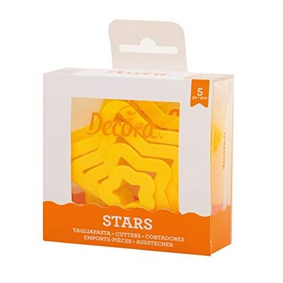 DECORA 0255312 Set 5 cortadores estrela 2,2 3,9 5,6 8,19,9 H 2,2 cm