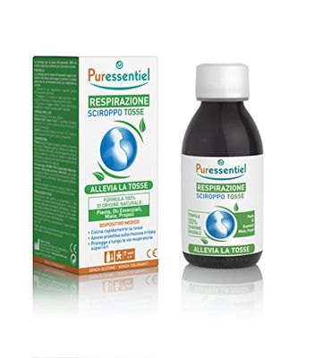Puressentiel - Respirazione - Sciroppo Tosse Dispositivo Medico - Calma la tosse - Protegge le vie respiratorie superiori - Leggero effetto fresco - 100% di origine naturale - 125 ml
