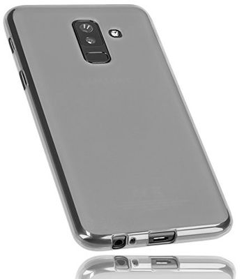 mumbi Hoes compatibel met Samsung Galaxy A6+ telefoonhoes telefoonhoes, transparant zwart