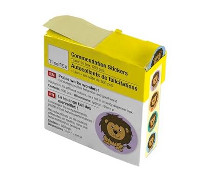 TimeTEX Adesivi con leone, 500 pezzi, diametro 19 mm