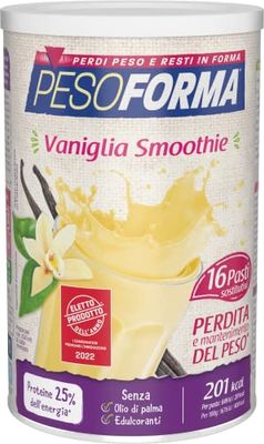 Pesoforma Vanille Smoothie, Repas de remplacement pour le contrôle du poids, Smoothie Savoureux qui aide à se remettre en forme, riche en protéines et fibres, seulement 201 calories, 16 repas, 436 gr