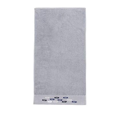 Sancarlos Peces Toalla, 100% algodón Rizo, Gris, 100x150 cm