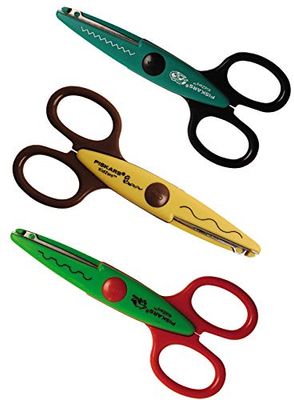 Fiskars dekorationssax för barn träskdjur, 3 delar, Längd: 13 cm, För höger- och vänsterhänta, Från 4 år, Blad i rostfritt stål/handtag i plast
