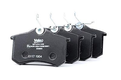 VALEO Almofadas de travão First 301474 conjunto de 4 pastilhas eixo traseiro totalmente equipado com acessórios montados
