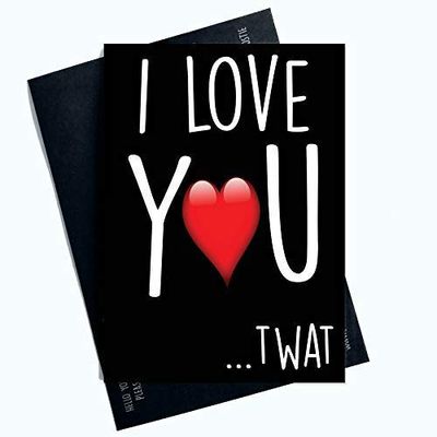 Karty walentynkowe zabawne kartki okolicznościowe dla niego 'I Love You Profanity' kartki dla niego i dla niej walentynki dla chłopaka męża narzeczonego LGBTQ prezenty komedia PC727
