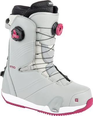 Nitro Dynasty Boa 24 All Mountain Freeride Premium Sistema de Cordones rápidos Step On Boot Snowboot Barco de Snowboard, Mujeres, Vino Iron, 26,5