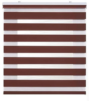 Estoralis Shae Estore de rolo duplo tecido, noite e dia, castanho, 125 x 175 cm