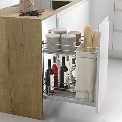 Menage Confort Porte-bouteilles à pain amovible pour armoire basse de cuisine de largeur extérieure 400 mm