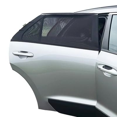 Dreambaby Car Window Shade for Baby, 2 Pack Mesh Window Sock, Protects from Sun Glare & Heat, Quality Strech Material to Fit Car Windows, Black