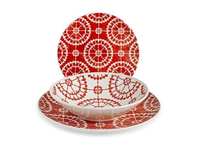 H&h servizio tavola 18 pezzi salvador in stoneware decorato