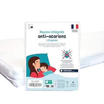 Pharma-Housse Anti-Dust Mite Fully Enclosed Cover for Mattress, 80cm x 190cm x 23cm, 340 g