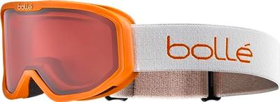bollé INUK – Masque Ski Enfant – Orange et Gris Mat – Écran Vermillon Cat. 2 – Anti-buée, Anti-rayures, Aération Flow-Tech, Confort mousse