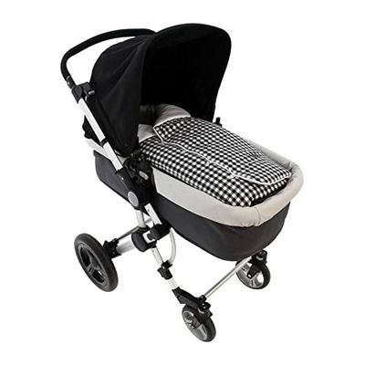 Roulet/Gigoteuse pour bébé Rosy Fontaines - pour nacelle universelle - Berceau pour bébé avec œillets pour harnais et capuche intégrée0-noir