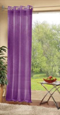 Gardinenbox Foulard Voile Oeillets, 245 x 140, Violet, uni 20332