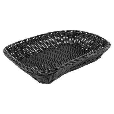 Rechthoekige Manden Imitatie Rieten 30X22X7 Cm Zwart Pp - 12 Eenheden