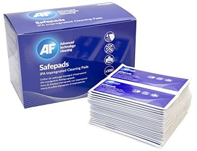 AF Safepads Large Lint Free IPA 99.7% Isopropyl Alcohol Cleaning Wipe Pads (22 x 12cm Each). 100 x thermal paste cleaning wipes.