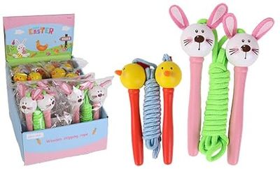 PLANET TRÄ - Förpackning med 12 hopprep - FSC - 030188MPA - 12 stycken - flerfärgad - trä - FSC - barnspel - rekreation - Kermesse - påsk - 17 cm x 4 cm - Från 3 år