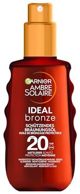 Garnier Sololja med SPSF20, fuktgivande solskydd och solbränning accelerator, Ambre Solaire idealisk brons, 1 x 150 ml