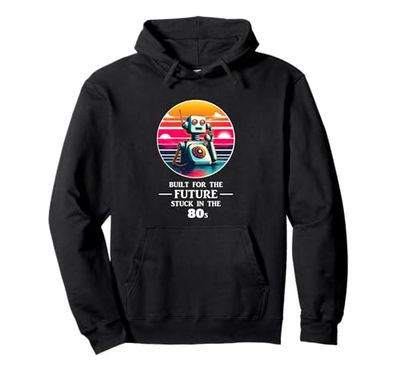 Funny Retro Robot Rotary Phone Robot Shirt Robotics Cool 80s Pullover Hoodie