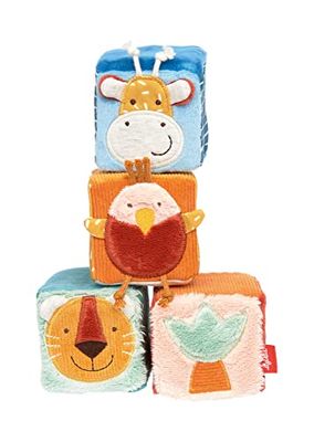 sigikid 43226 Cubo de tela de juguete para bebé, multicolor/juego de dados