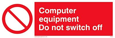 Pack van vijf - Niet uitschakelen Computer Sign - 150x50mm - L15