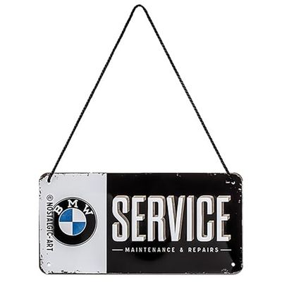 Nostalgic-Art Cartel Colgante Retro BMW – Service – Regalo para los Aficionados a los Accesorios de Coches, de Metal, diseño Vintage, 10 x 20 cm