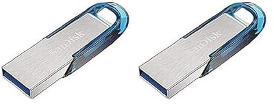 SanDisk Ultra Flair 64 GB USB 3.0 Flash Drive, Upto 150MB/s read - Blue (Pack of 2)