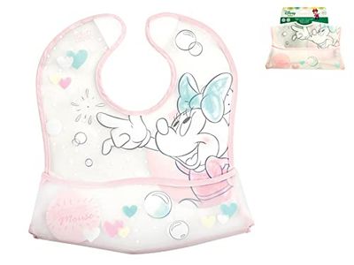 Lulabi Disney Minnie Tender, babador, plástico, 30 x 28 cm, 6 meses, rosa