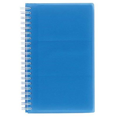 Exacompta - Ref. 75077E - Linicolor polypropylene spiral business card holder - 16 sheets - 96 cards 60 x 90 mm - 3 random colors: blue, yellow, red