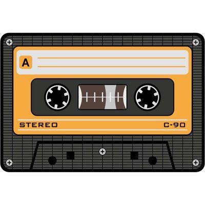 Rockbites Design Z886030 Tape Muismat geel muziekcassette, meerkleurig, 16 x 24 cm