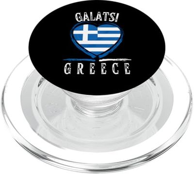 Greece Flag Heart Galatsi City PopSockets PopGrip para MagSafe