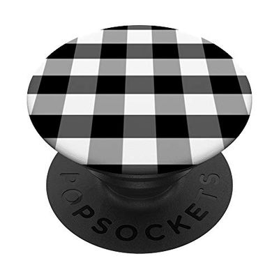 Jumbo Jet Black Gingham Check Square Pattern PopSockets PopGrip: Swappable Grip for Phones & Tablets