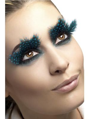 Smiffys Cils, longues plumes et pois pastels, colle incluse